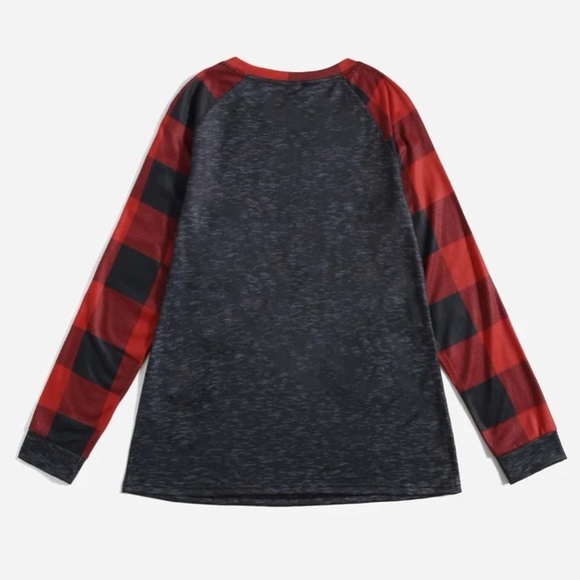 Long Sleeve Buffalo Plaid Christmas Top - Picture 7 of 7